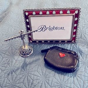 Brighton collection frame, earring display and coin purse. selling as a lot of 3